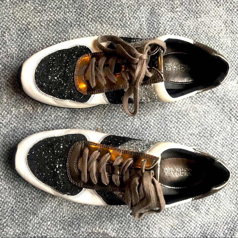Micheal Kors Lace up platform sneakers sparkly